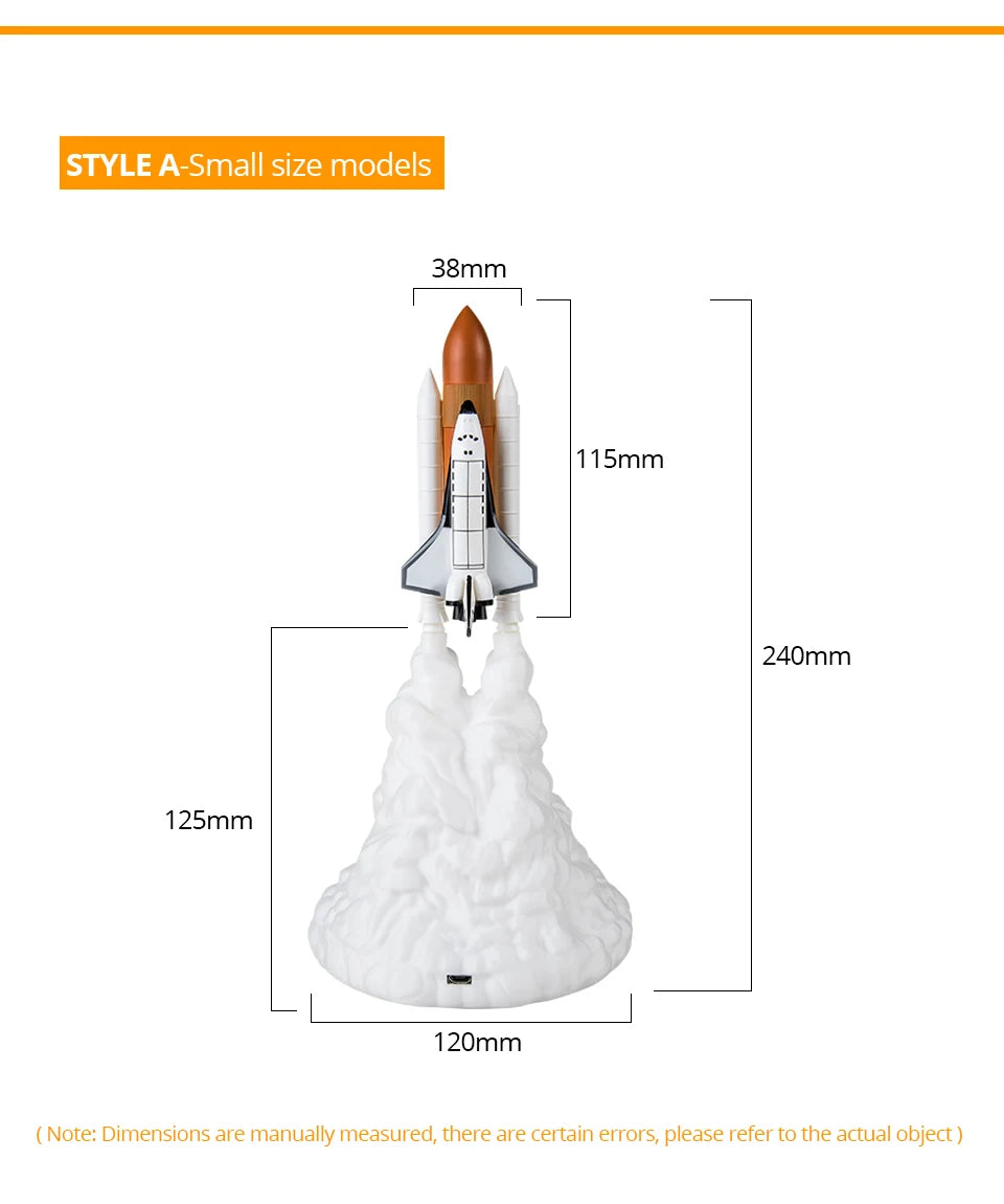 OmiRocket – 3D Space Shuttle Table Lamp