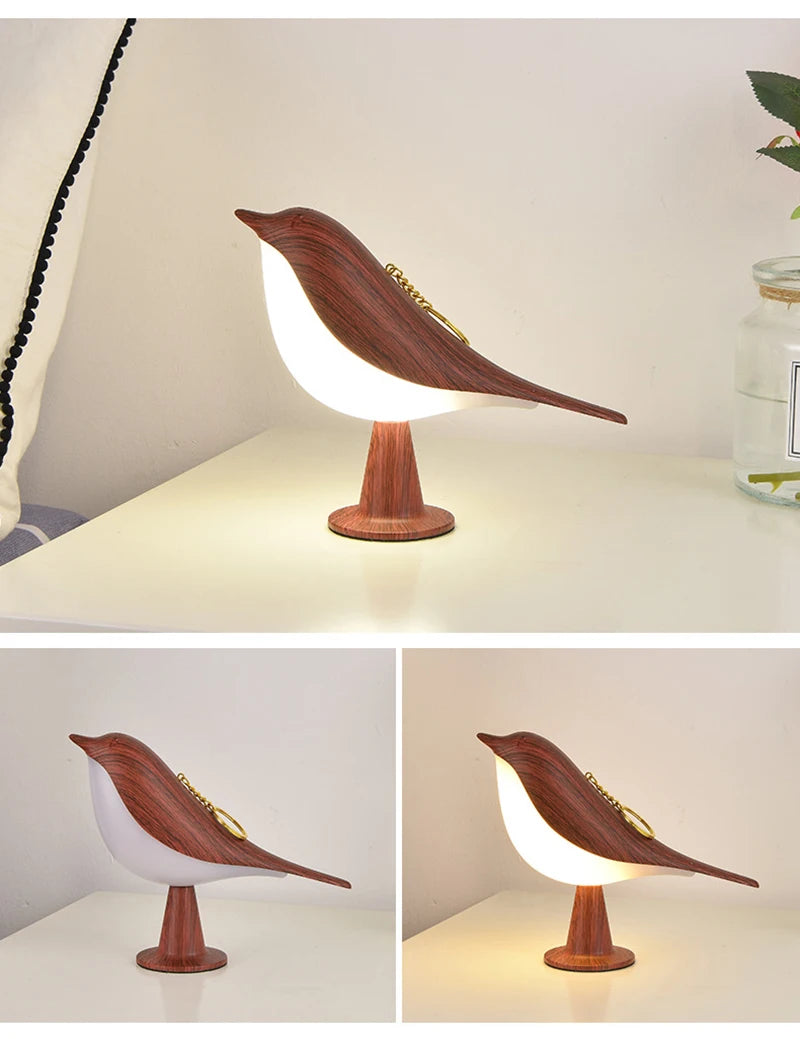 OmiBird – Wooden Bird Touch Table Lamp