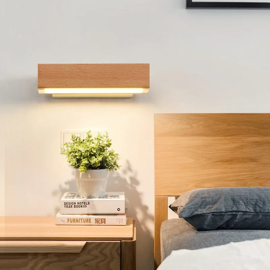 NovaPivot – Adjustable LED Wall Lamp with Solid Wood Finish