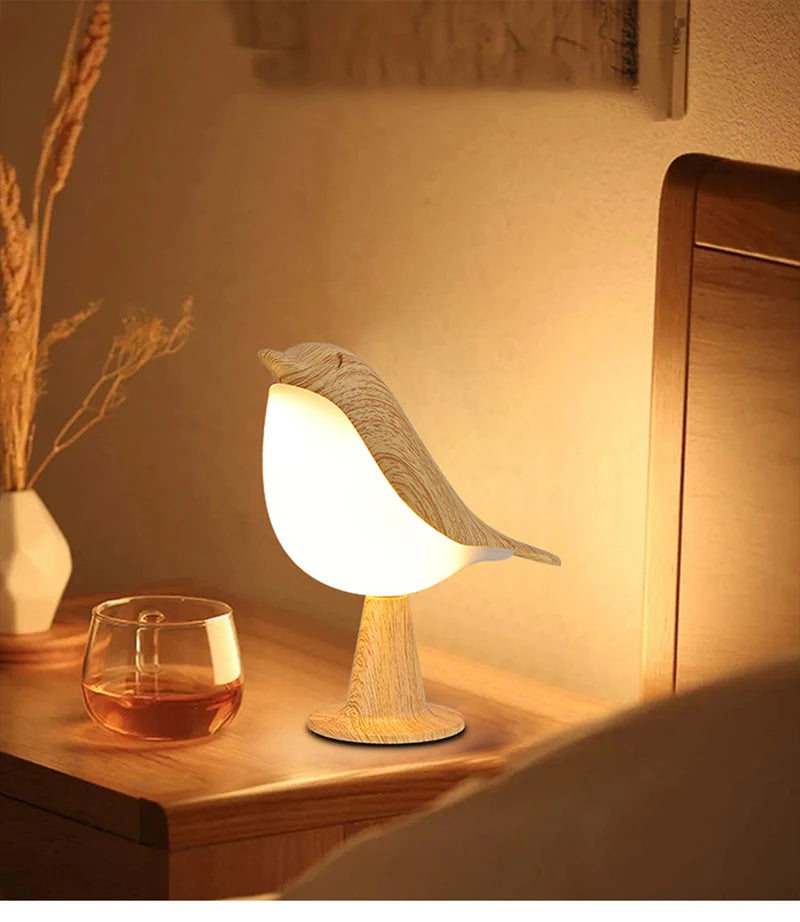 OmiBird – Wooden Bird Touch Table Lamp