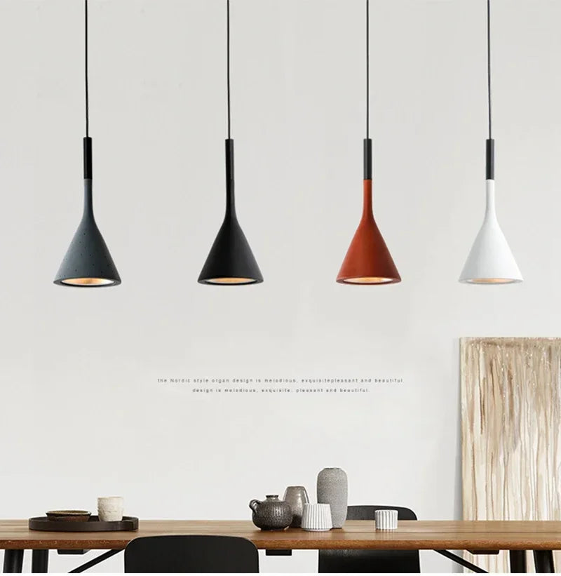 NovaPure Pendant Light – Modern Black & White LED Chandelier