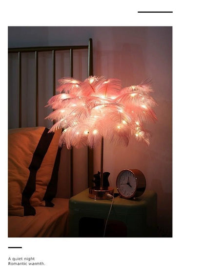 OmiFeather Night Lamp – Romantic Art Deco Light for Bedroom