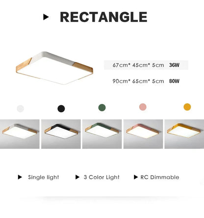 LumiSlim Ceiling Light – Ultra-Thin Wooden LED Fixture with Remote Control