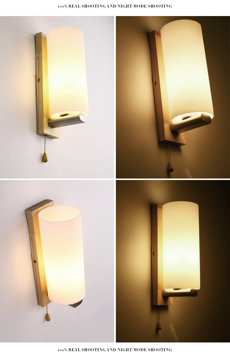 NovaGuard Wall Lamp – Solid Wood LED Light for Corridors and Bedrooms