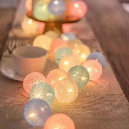 MiraCotton - LED Cotton Ball String Lights