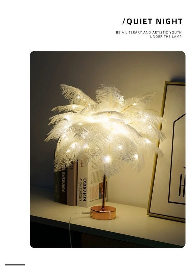 OmiFeather Night Lamp – Romantic Art Deco Light for Bedroom