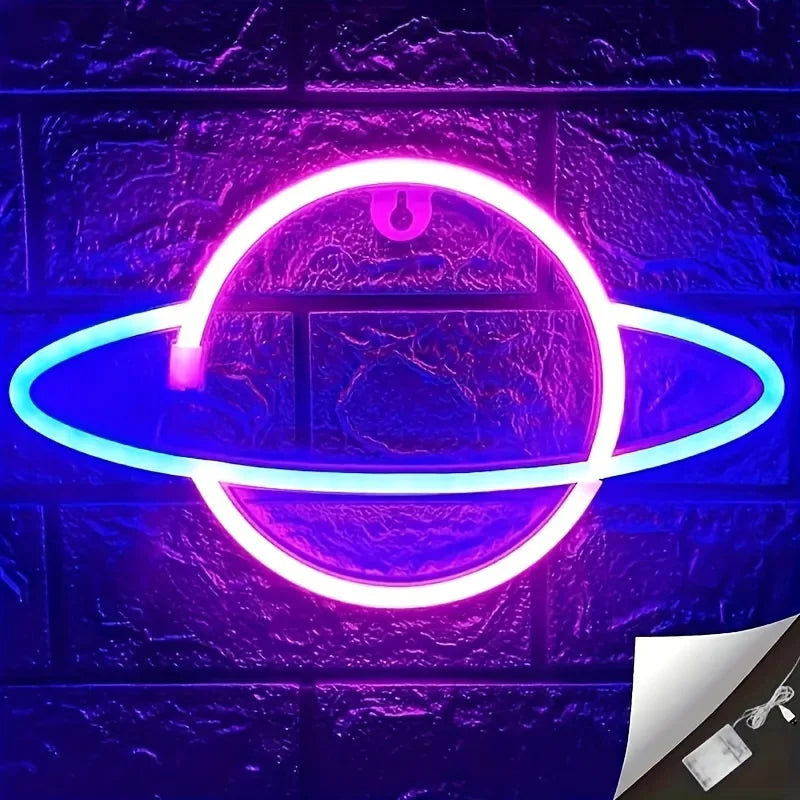 NexaPlanet – Neon Saturn Wall Light