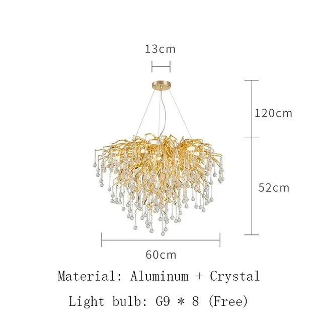 RegaliaOpal - Chrome Color - Luxury Glass Chandelier