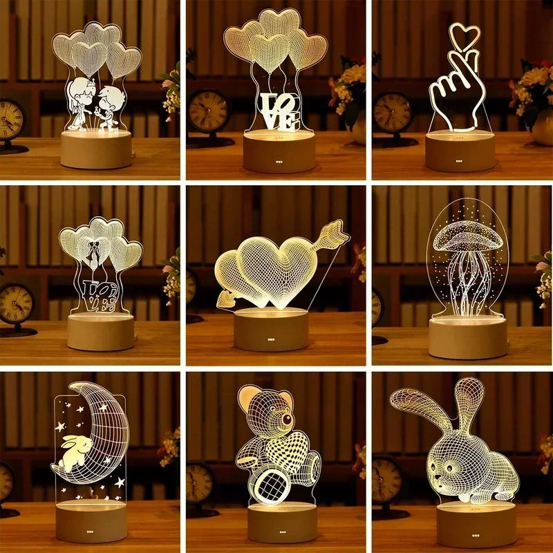 OmiLove 3D LED Lamp – Romantic Night Light