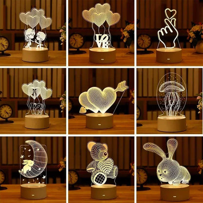 OmiLove 3D LED Lamp – Romantic Night Light