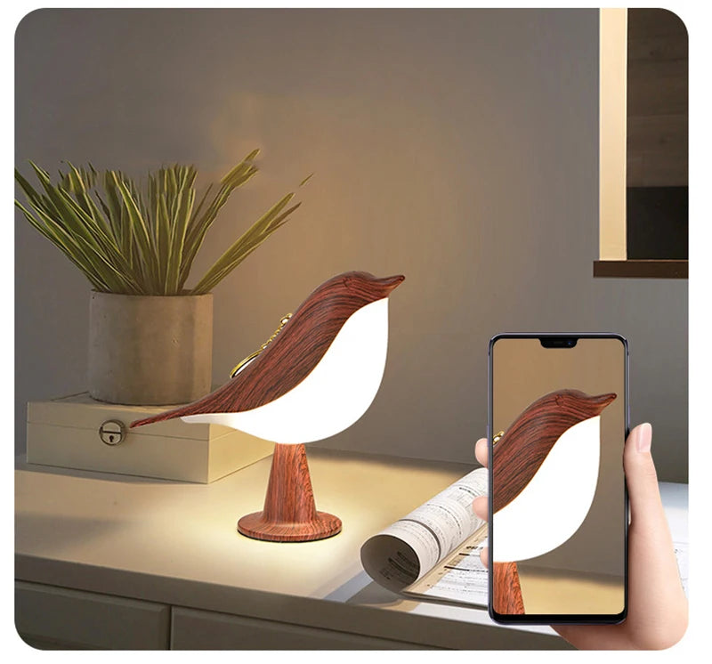 OmiBird – Wooden Bird Touch Table Lamp