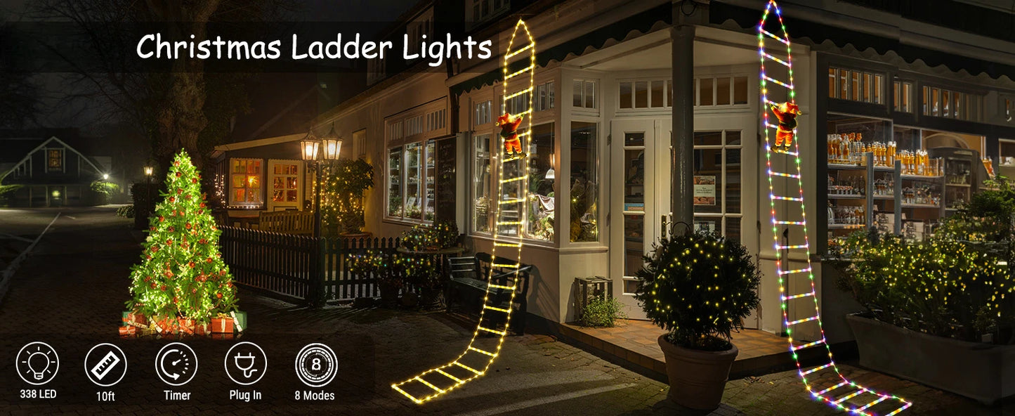 MiraClimb - LED ladder lights with climbing Santa Claus