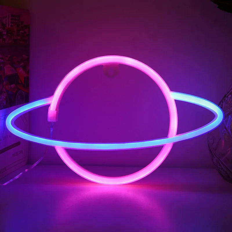 NexaPlanet – Neon Saturn Wall Light