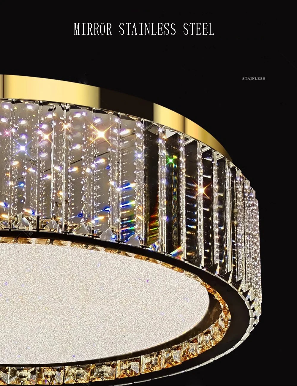 RegaliaBloom – Baby breath inspired crystal ceiling lamp with a gold finish.