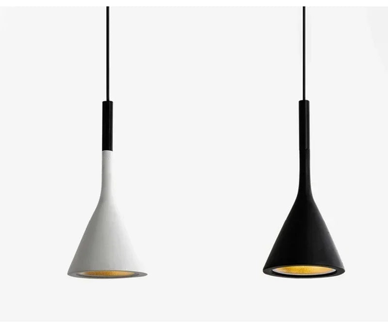 NovaPure Pendant Light – Modern Black & White LED Chandelier