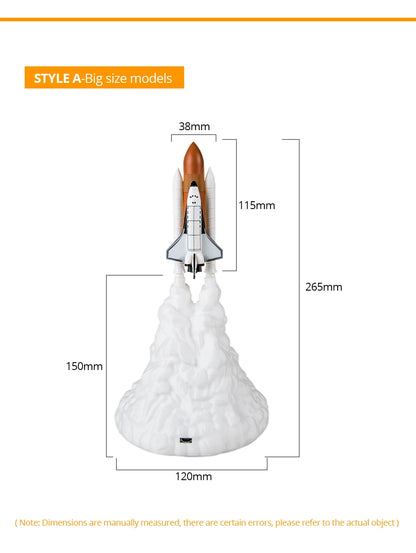 OmiRocket – 3D Space Shuttle Table Lamp