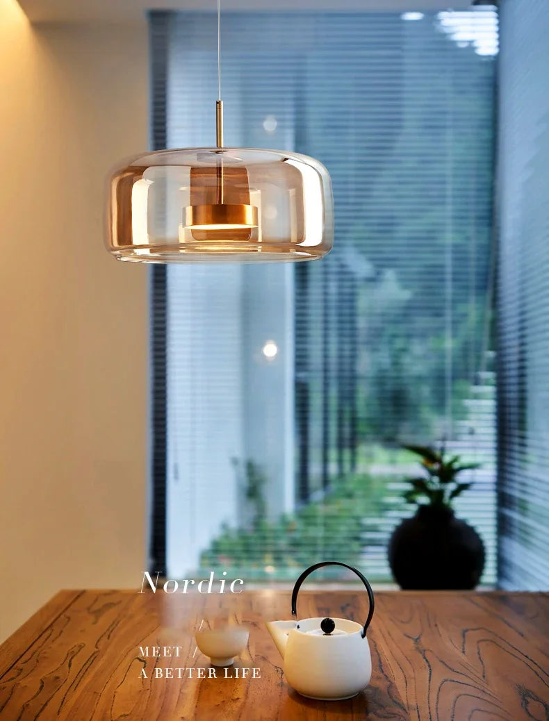 NovaCrystal – Sleek Glass Pendant Light with Minimalist Charm