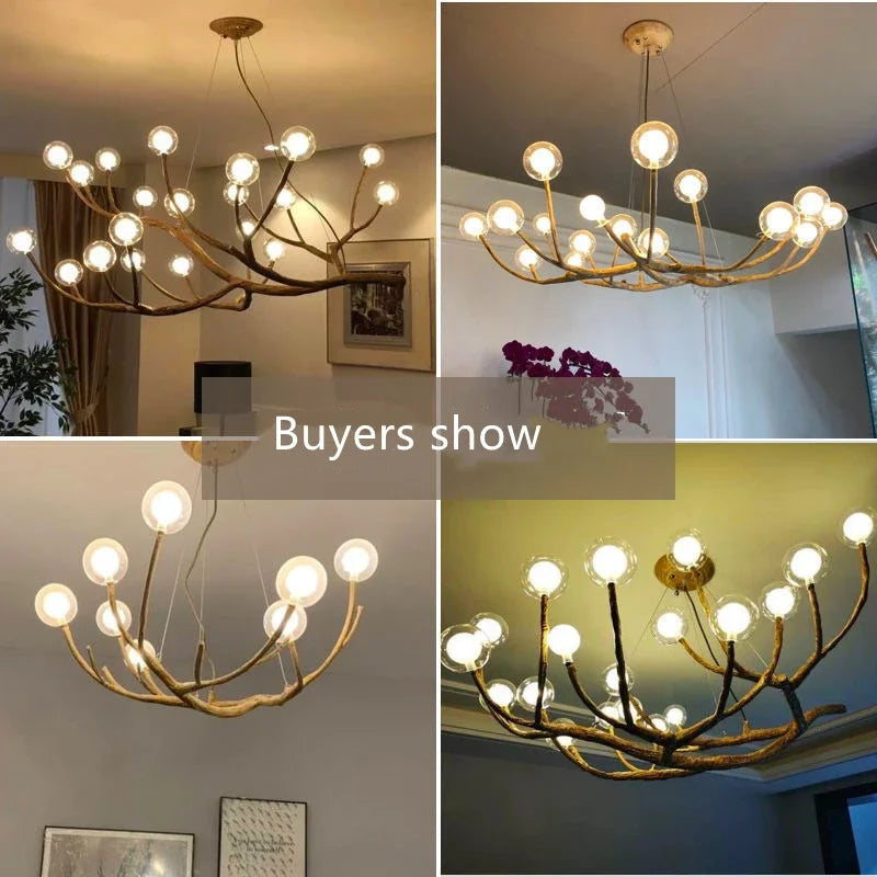 NovaBranch – Artistic Tree Branch Glass Bubble Pendant Chandelier