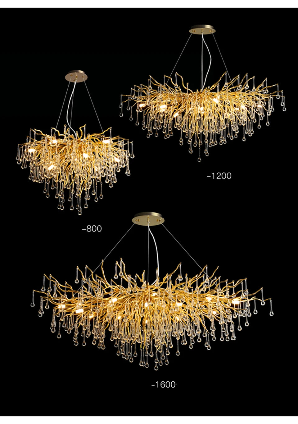 RegaliaOpal - Chrome Color - Luxury Glass Chandelier