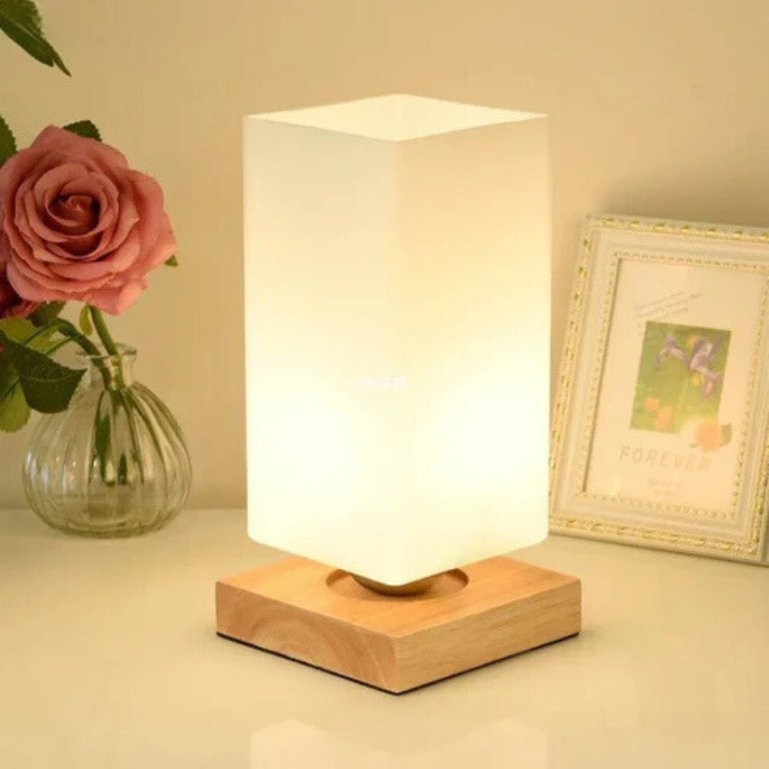 OmiCube Night Lamp – Japanese-Style Solid Wood Bedside Light